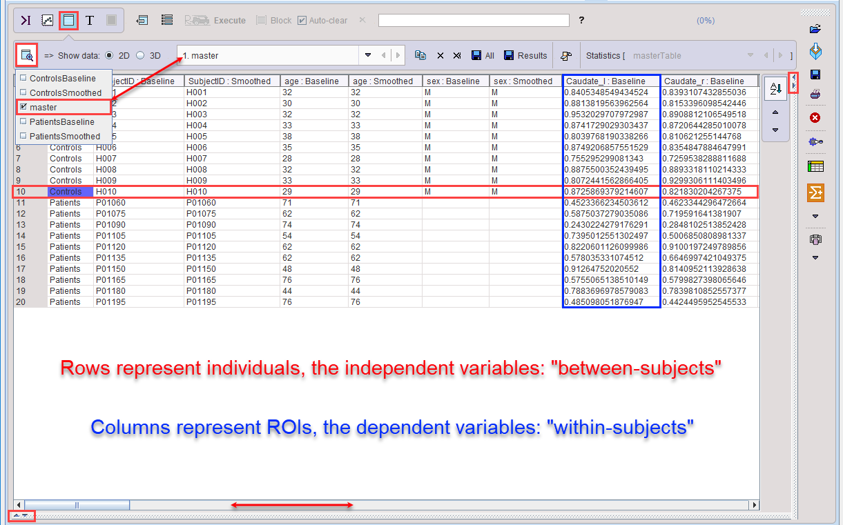 CreationMasterTableVisualization